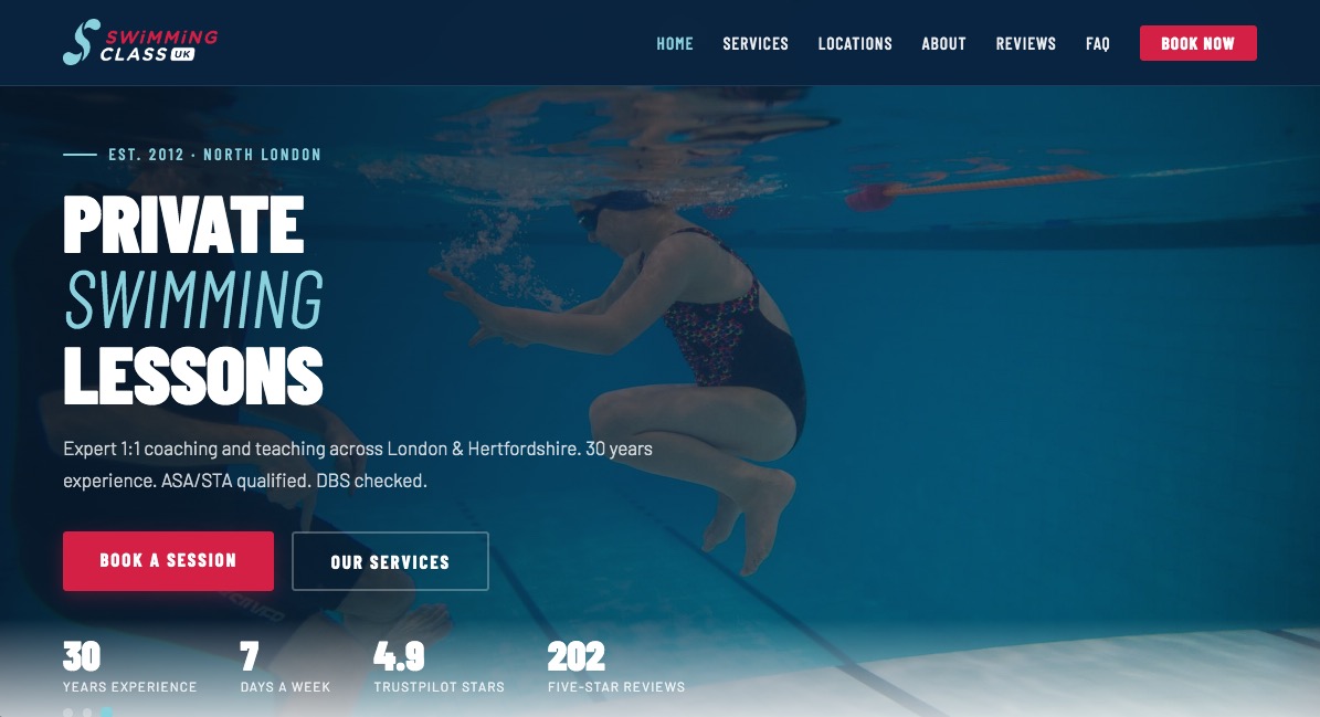 Swimming Class UK — private swimming lessons across London